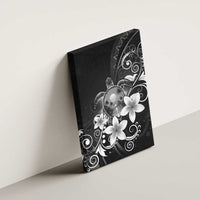Hawaii Honu Canvas Wall Art Polynesian Curves Plumeria Grayscale - Polynesian Pride
