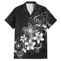 Hawaii Honu Family Matching Tank Maxi Dress and Hawaiian Shirt Polynesian Curves Plumeria Grayscale - Polynesian Pride