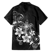 Hawaii Honu Family Matching Tank Maxi Dress and Hawaiian Shirt Polynesian Curves Plumeria Grayscale - Polynesian Pride