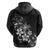 Hawaii Honu Hoodie Polynesian Curves Plumeria Grayscale - Polynesian Pride