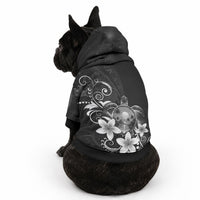 Hawaii Honu Pet Hoodie Polynesian Curves Plumeria Grayscale LT05 - Polynesian Pride