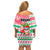 Hawaii Christmas Off Shoulder Short Dress Santa Claus Surf Mele Kalikimaka LT05 - Polynesian Pride