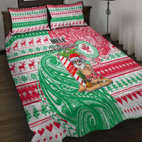 Hawaii Christmas Quilt Bed Set Santa Claus Surf Mele Kalikimaka LT05 - Polynesian Pride