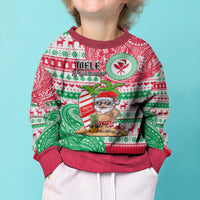 Personalised Hawaii Christmas Kid Ugly Christmas Sweater Santa Claus Surf Mele Kalikimaka LT05 - Polynesian Pride