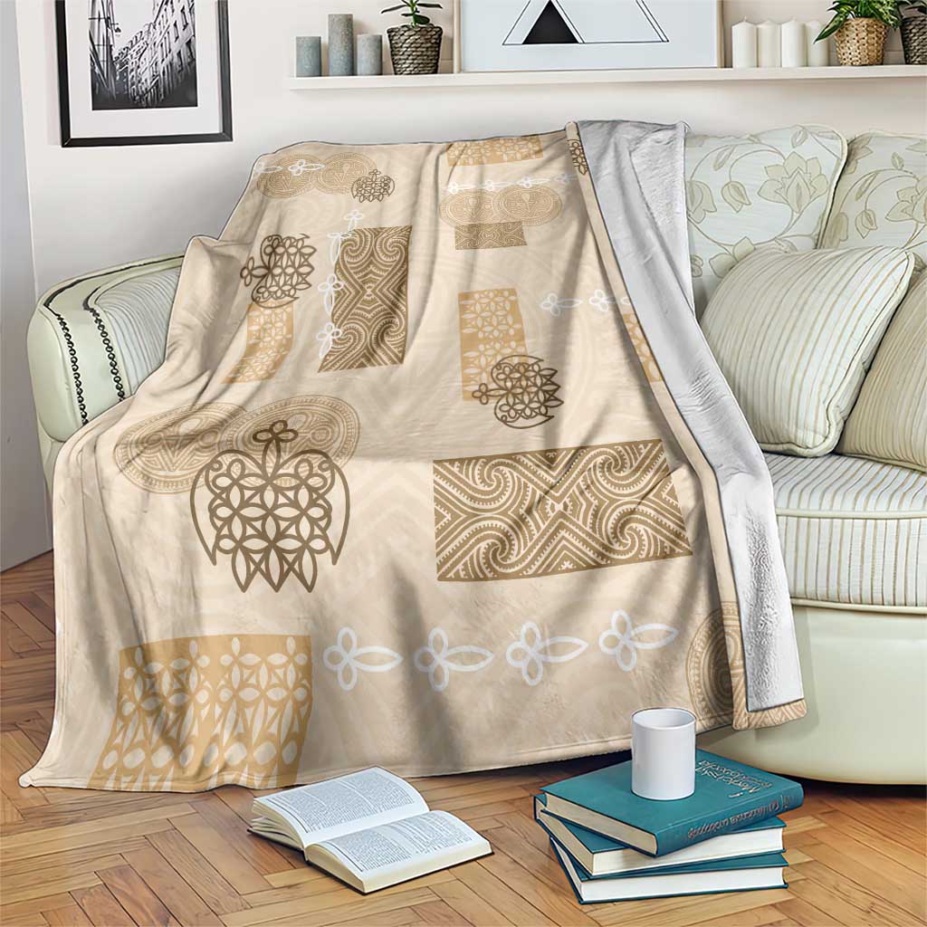 Vintage Lapita Blanket Iconic Double Face Pattern Beige