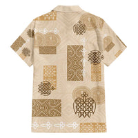 Vintage Lapita Family Matching Short Sleeve Bodycon Dress and Hawaiian Shirt Iconic Double Face Pattern Beige