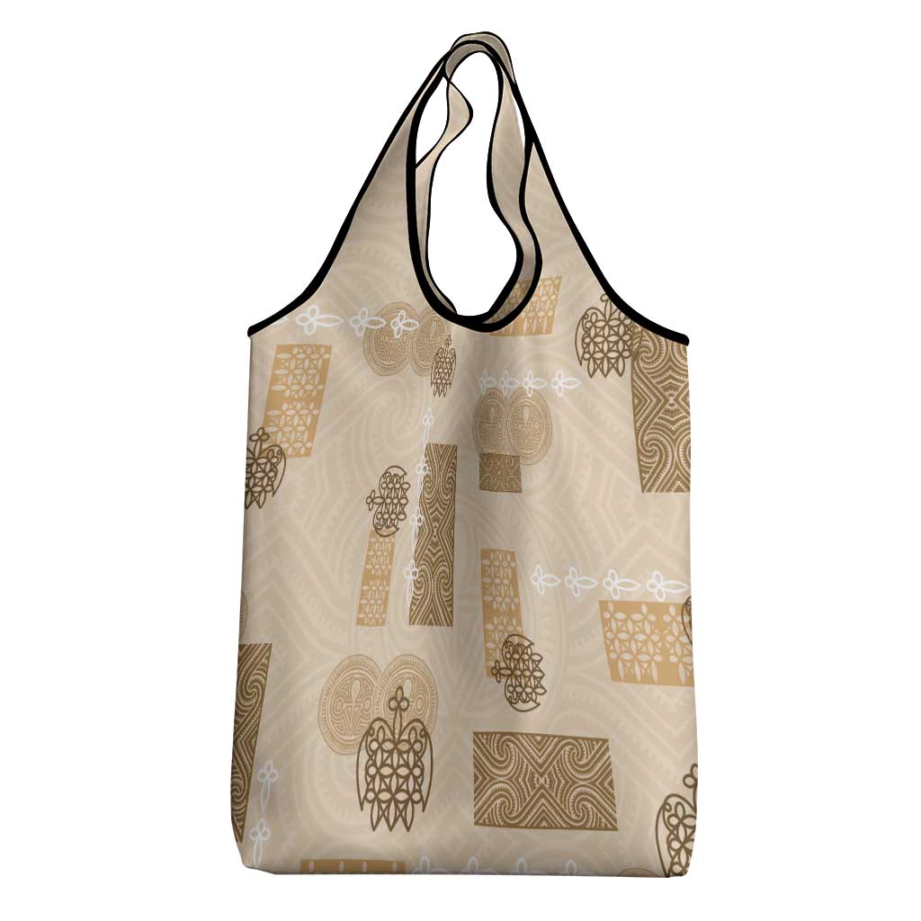 Vintage Lapita Grocery Bag Iconic Double Face Pattern Beige