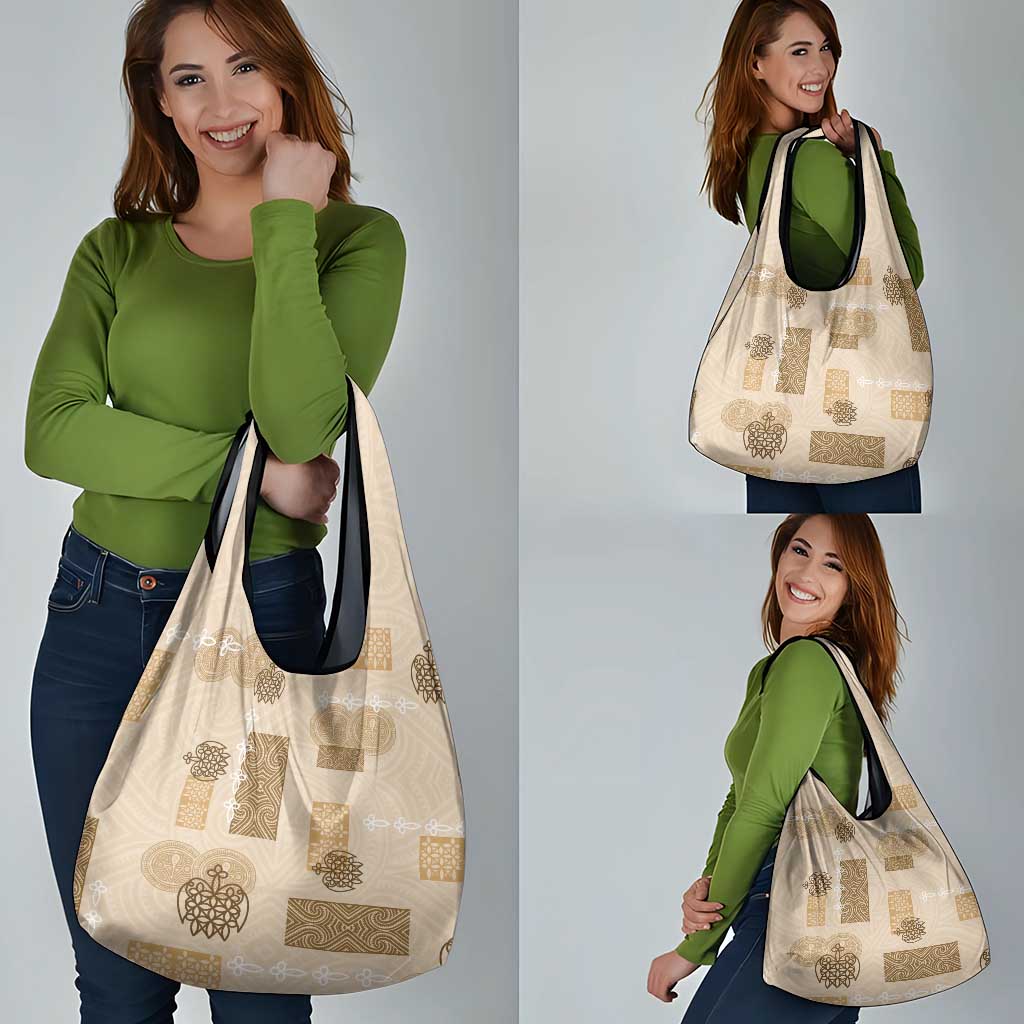Vintage Lapita Grocery Bag Iconic Double Face Pattern Beige