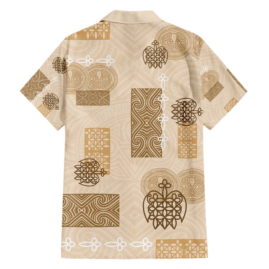 Vintage Lapita Hawaiian Shirt Iconic Double Face Pattern Beige