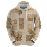 Vintage Lapita Hoodie Iconic Double Face Pattern Beige