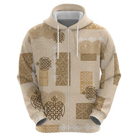 Vintage Lapita Hoodie Iconic Double Face Pattern Beige
