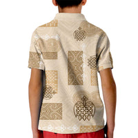 Vintage Lapita Kid Polo Shirt Iconic Double Face Pattern Beige
