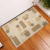 Vintage Lapita Rubber Doormat Iconic Double Face Pattern Beige