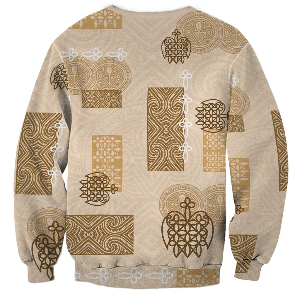 Vintage Lapita Sweatshirt Iconic Double Face Pattern Beige