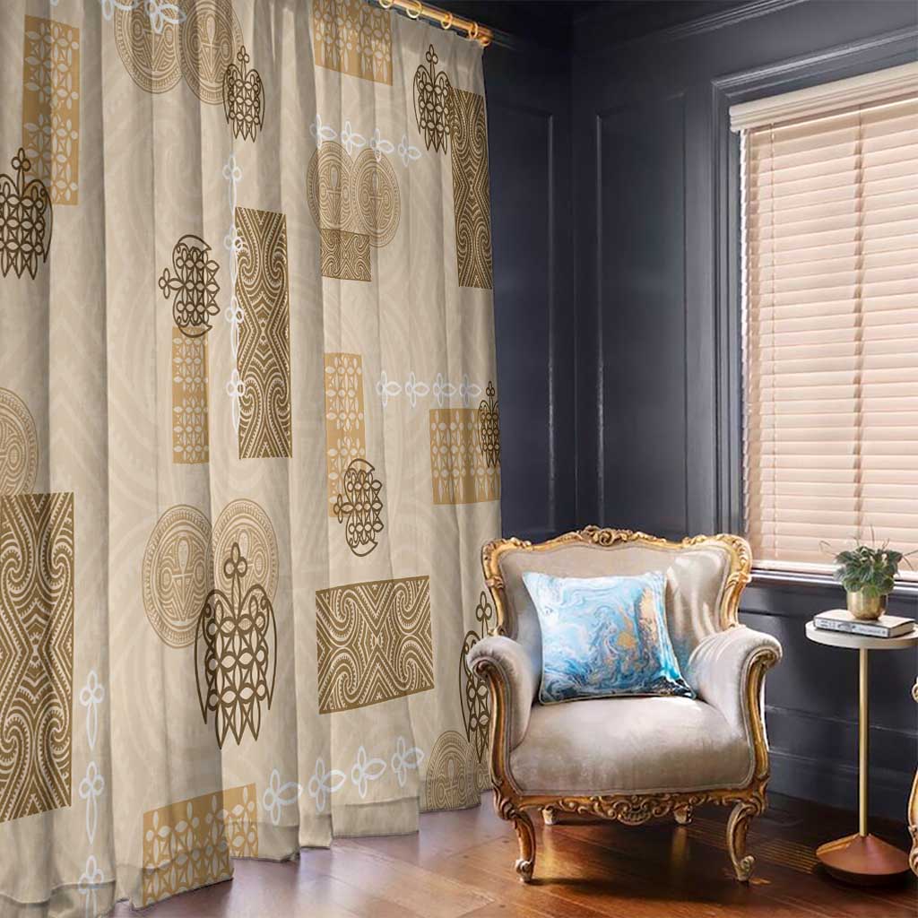 Vintage Lapita Window Curtain Iconic Double Face Pattern Beige