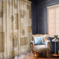 Vintage Lapita Window Curtain Iconic Double Face Pattern Beige