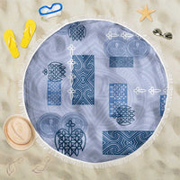 Vintage Lapita Beach Blanket Iconic Double Face Pattern Blue
