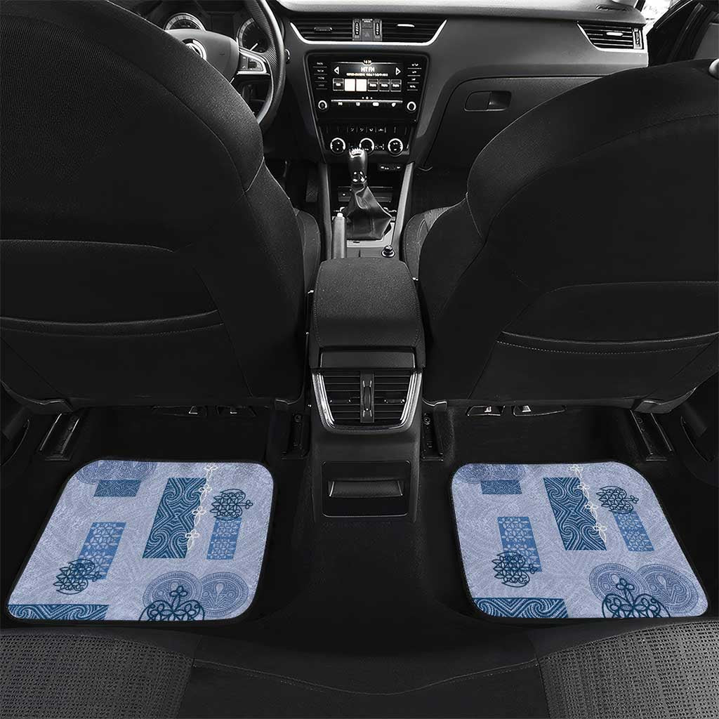 Vintage Lapita Car Mats Iconic Double Face Pattern Blue