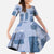 Vintage Lapita Family Matching Off Shoulder Maxi Dress and Hawaiian Shirt Iconic Double Face Pattern Blue