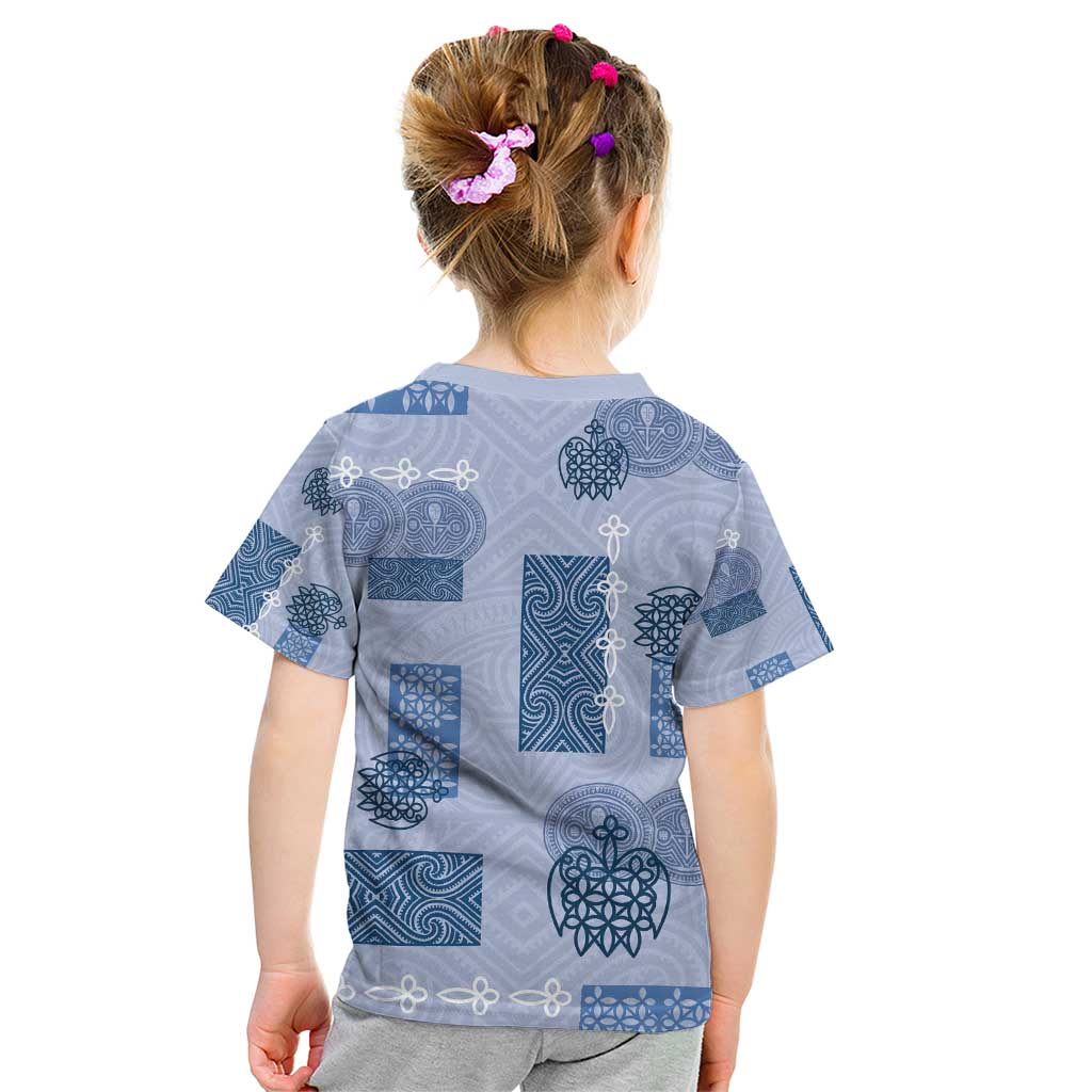 Vintage Lapita Kid T Shirt Iconic Double Face Pattern Blue