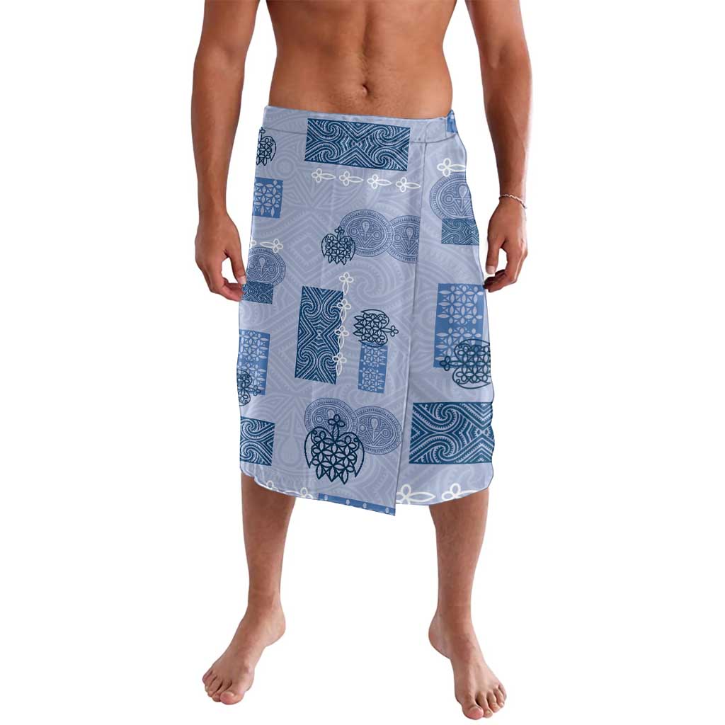 Vintage Lapita Lavalava Iconic Double Face Pattern Blue