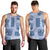 Vintage Lapita Men Tank Top Iconic Double Face Pattern Blue
