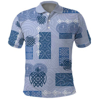 Vintage Lapita Polo Shirt Iconic Double Face Pattern Blue