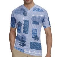 Vintage Lapita Rugby Jersey Iconic Double Face Pattern Blue