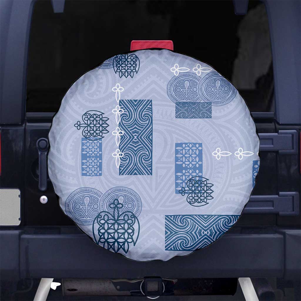 Vintage Lapita Spare Tire Cover Iconic Double Face Pattern Blue