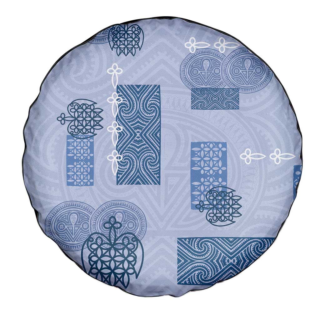 Vintage Lapita Spare Tire Cover Iconic Double Face Pattern Blue