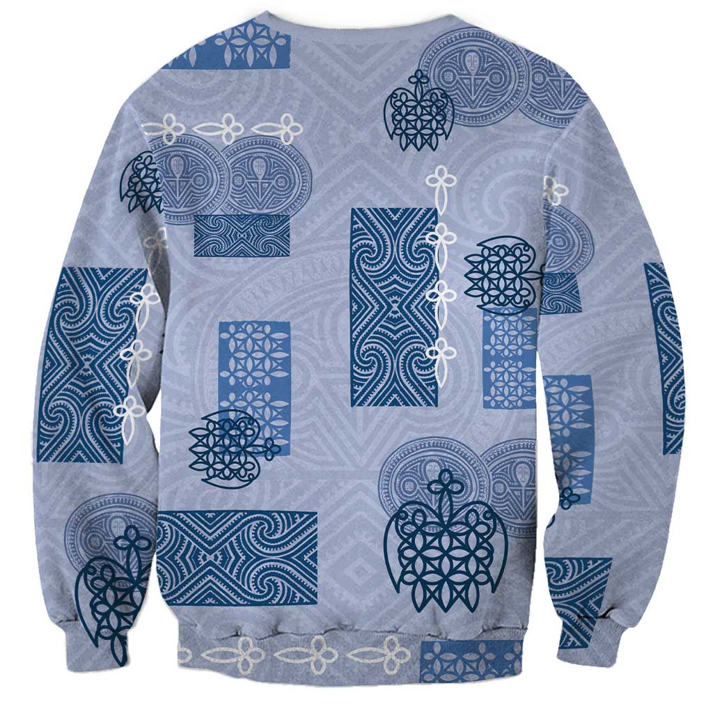 Vintage Lapita Sweatshirt Iconic Double Face Pattern Blue