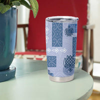 Vintage Lapita Tumbler Cup Iconic Double Face Pattern Blue