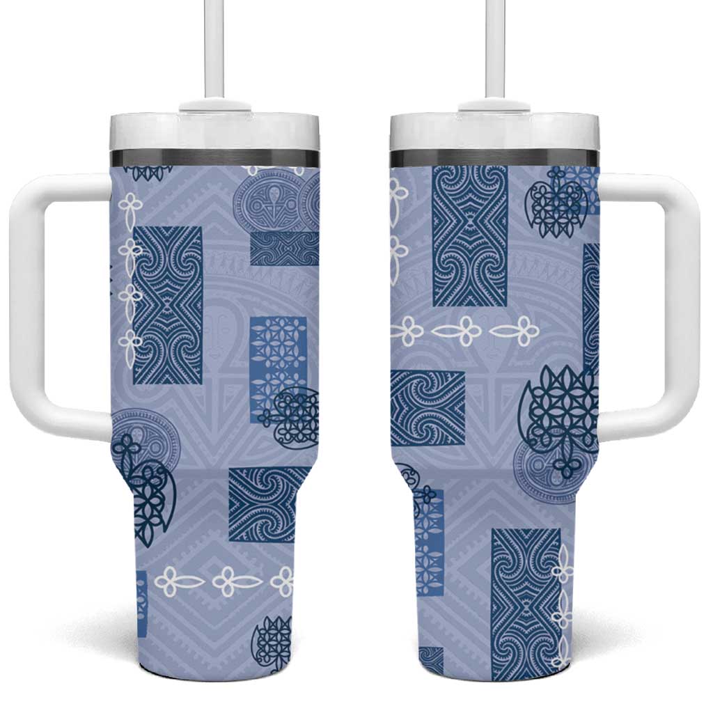 Vintage Lapita Tumbler With Handle Iconic Double Face Pattern Blue