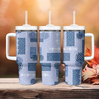 Vintage Lapita Tumbler With Handle Iconic Double Face Pattern Blue