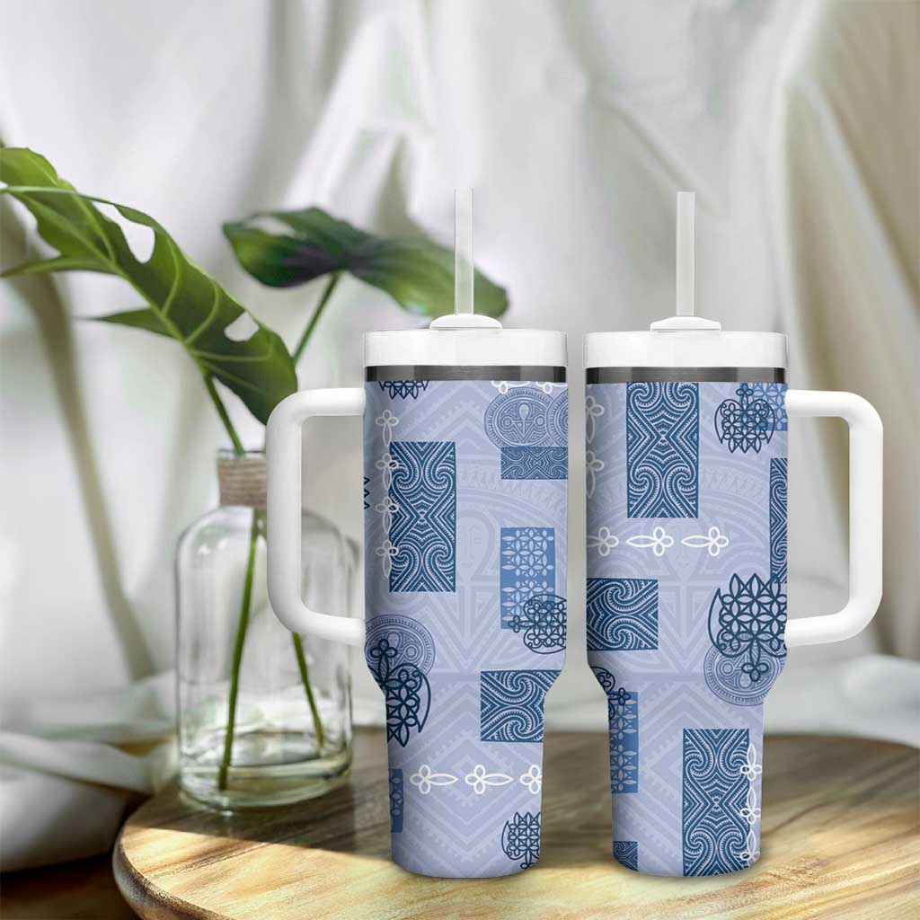 Vintage Lapita Tumbler With Handle Iconic Double Face Pattern Blue