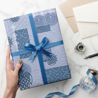 Vintage Lapita Wrapping Paper Iconic Double Face Pattern Blue - Polynesian Pride