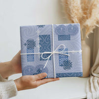 Vintage Lapita Wrapping Paper Iconic Double Face Pattern Blue - Polynesian Pride