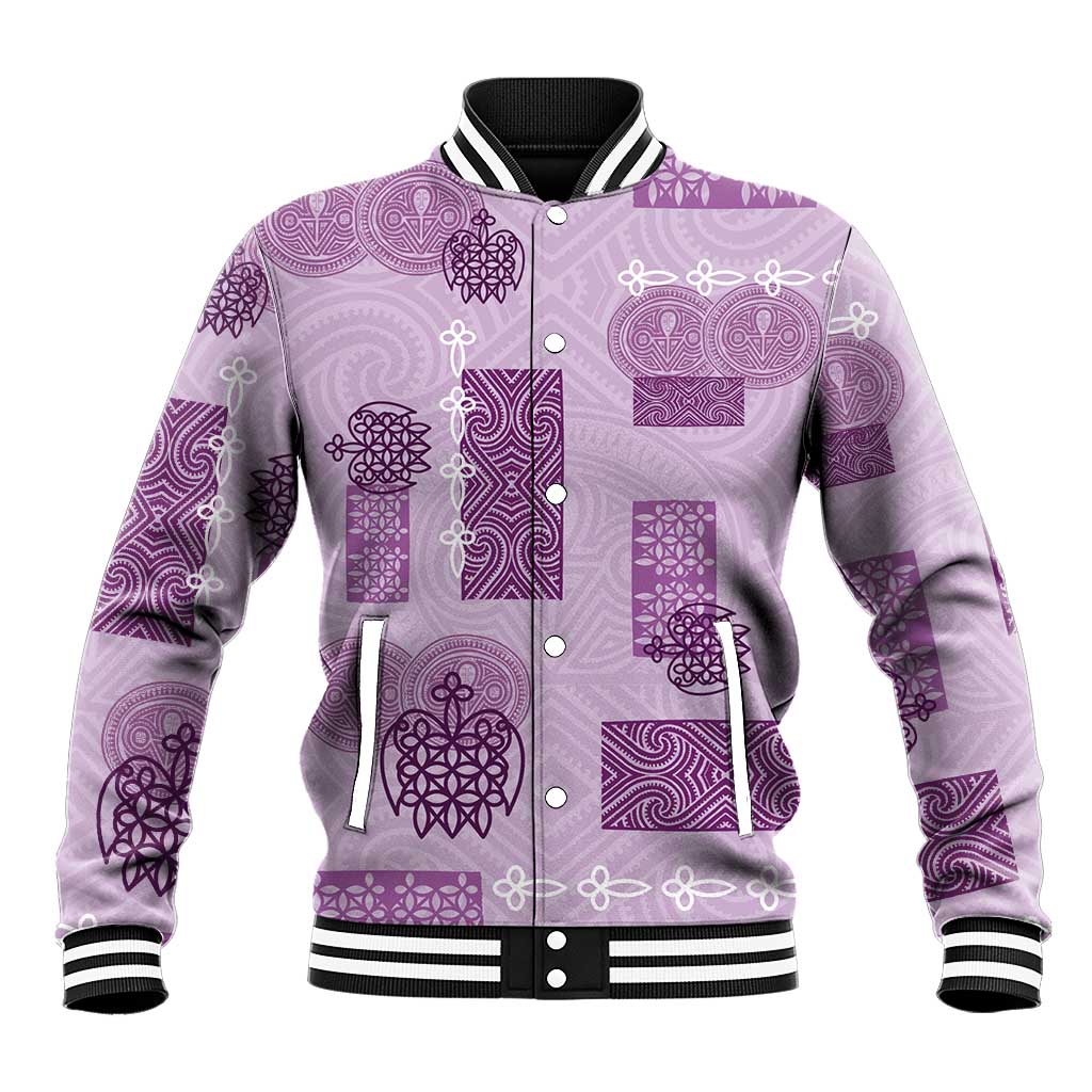 Vintage Lapita Baseball Jacket Iconic Double Face Pattern Violet