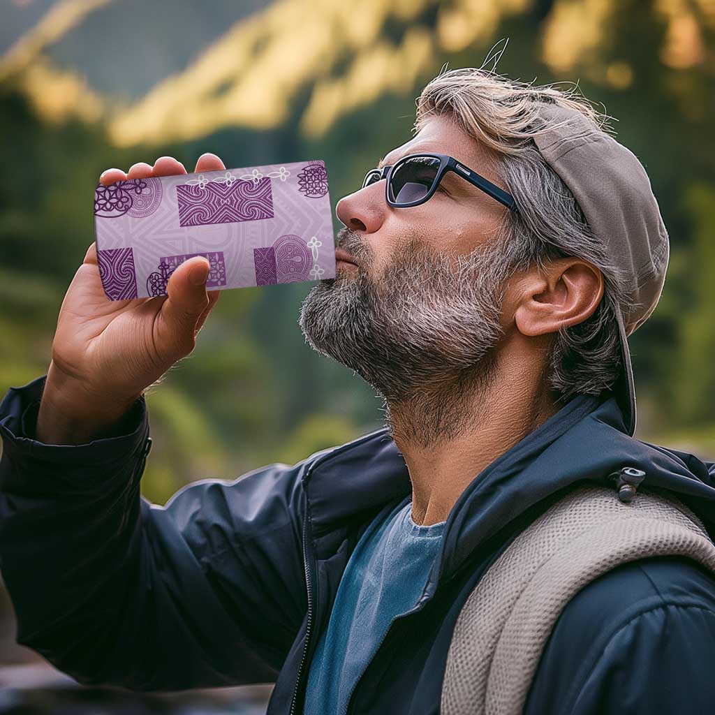Vintage Lapita 4 in 1 Can Cooler Tumbler Iconic Double Face Pattern Violet