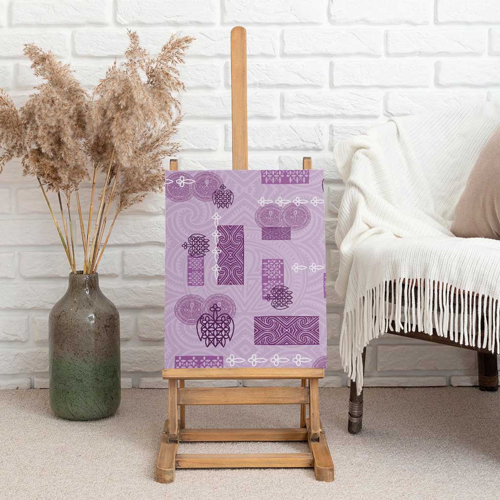 Vintage Lapita Canvas Wall Art Iconic Double Face Pattern Violet