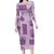 Vintage Lapita Family Matching Long Sleeve Bodycon Dress and Hawaiian Shirt Iconic Double Face Pattern Violet