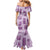Vintage Lapita Family Matching Mermaid Dress and Hawaiian Shirt Iconic Double Face Pattern Violet
