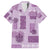 Vintage Lapita Family Matching Short Sleeve Bodycon Dress and Hawaiian Shirt Iconic Double Face Pattern Violet