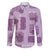 Vintage Lapita Family Matching Short Sleeve Bodycon Dress and Hawaiian Shirt Iconic Double Face Pattern Violet