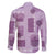 Vintage Lapita Family Matching Short Sleeve Bodycon Dress and Hawaiian Shirt Iconic Double Face Pattern Violet