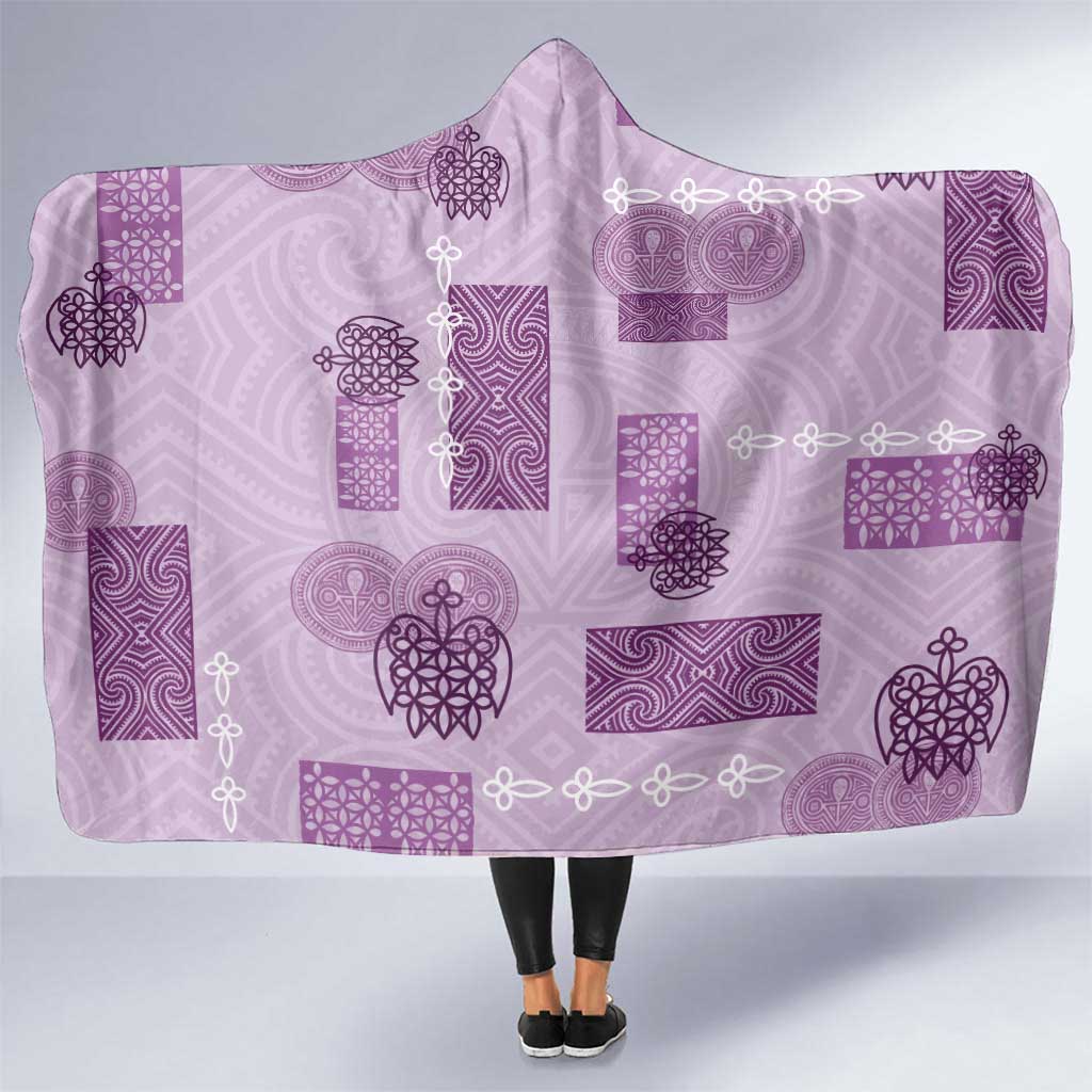 Vintage Lapita Hooded Blanket Iconic Double Face Pattern Violet