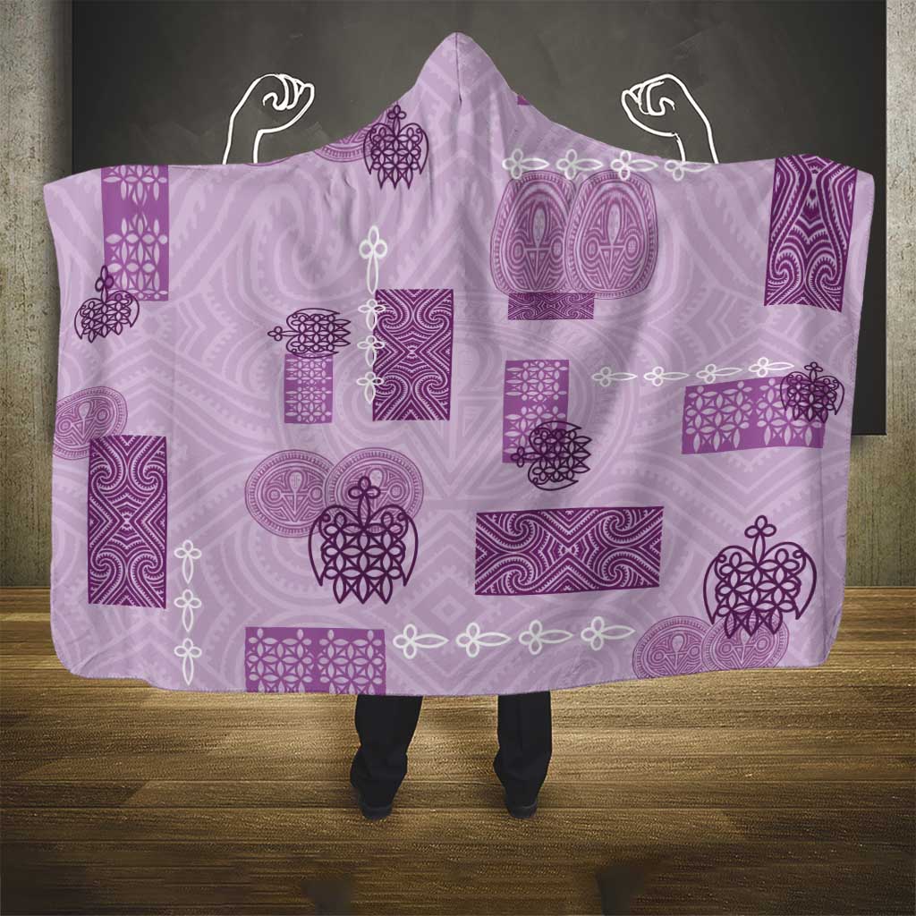 Vintage Lapita Hooded Blanket Iconic Double Face Pattern Violet