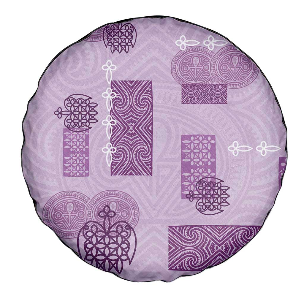 Vintage Lapita Spare Tire Cover Iconic Double Face Pattern Violet