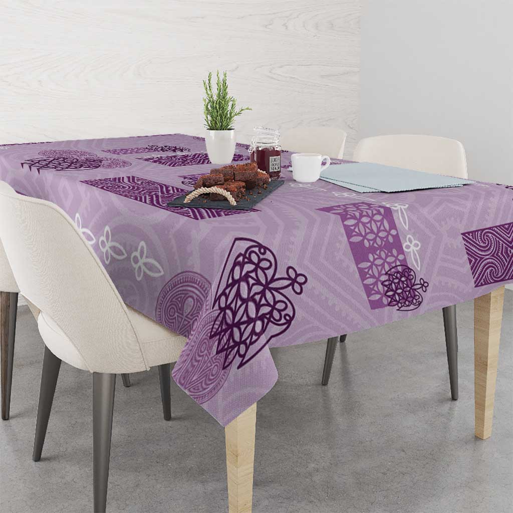 Vintage Lapita Tablecloth Iconic Double Face Pattern Violet