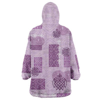 Vintage Lapita Wearable Blanket Hoodie Iconic Double Face Pattern Violet